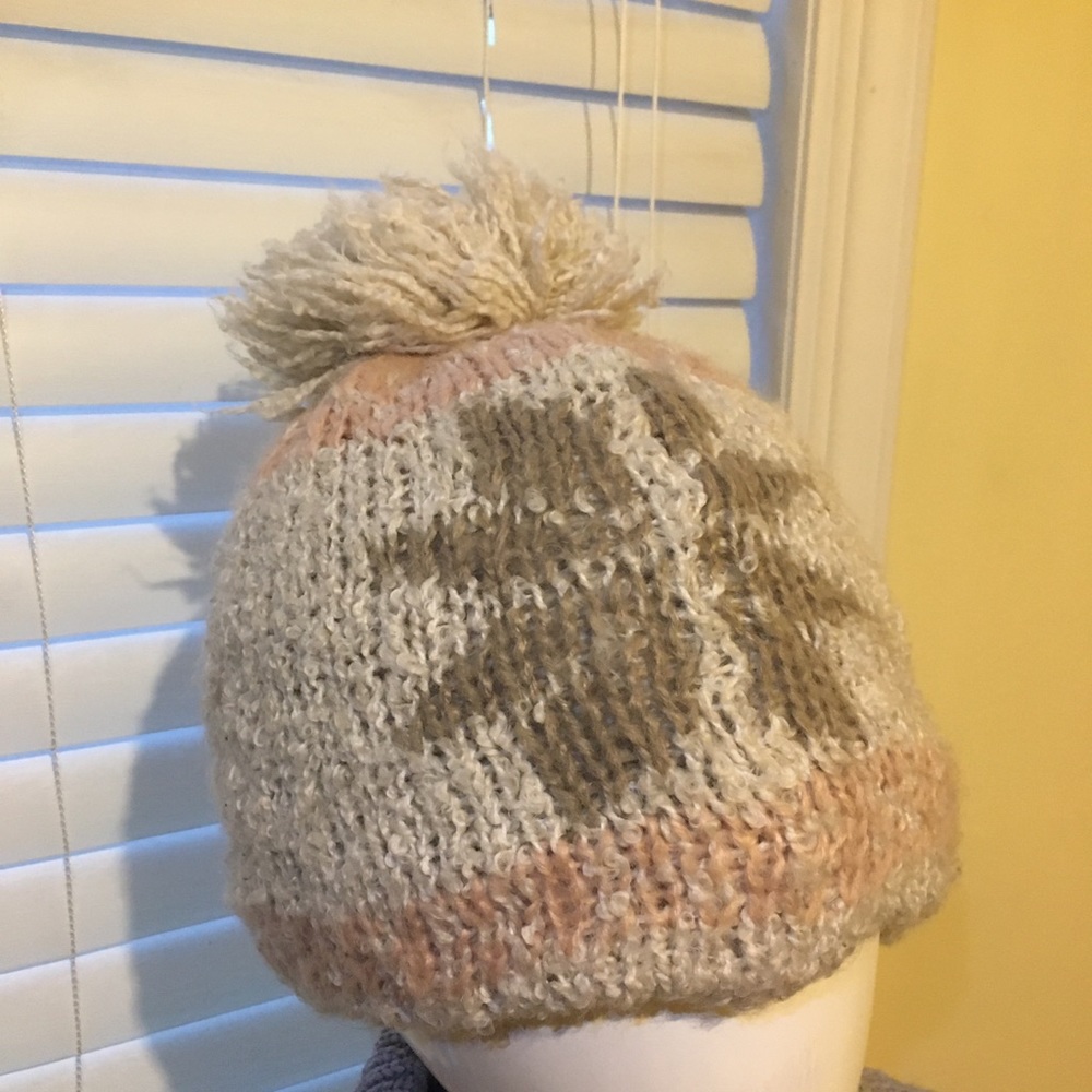 Fleece Lined Snowflake Pom Pom Hat Winter Beanie